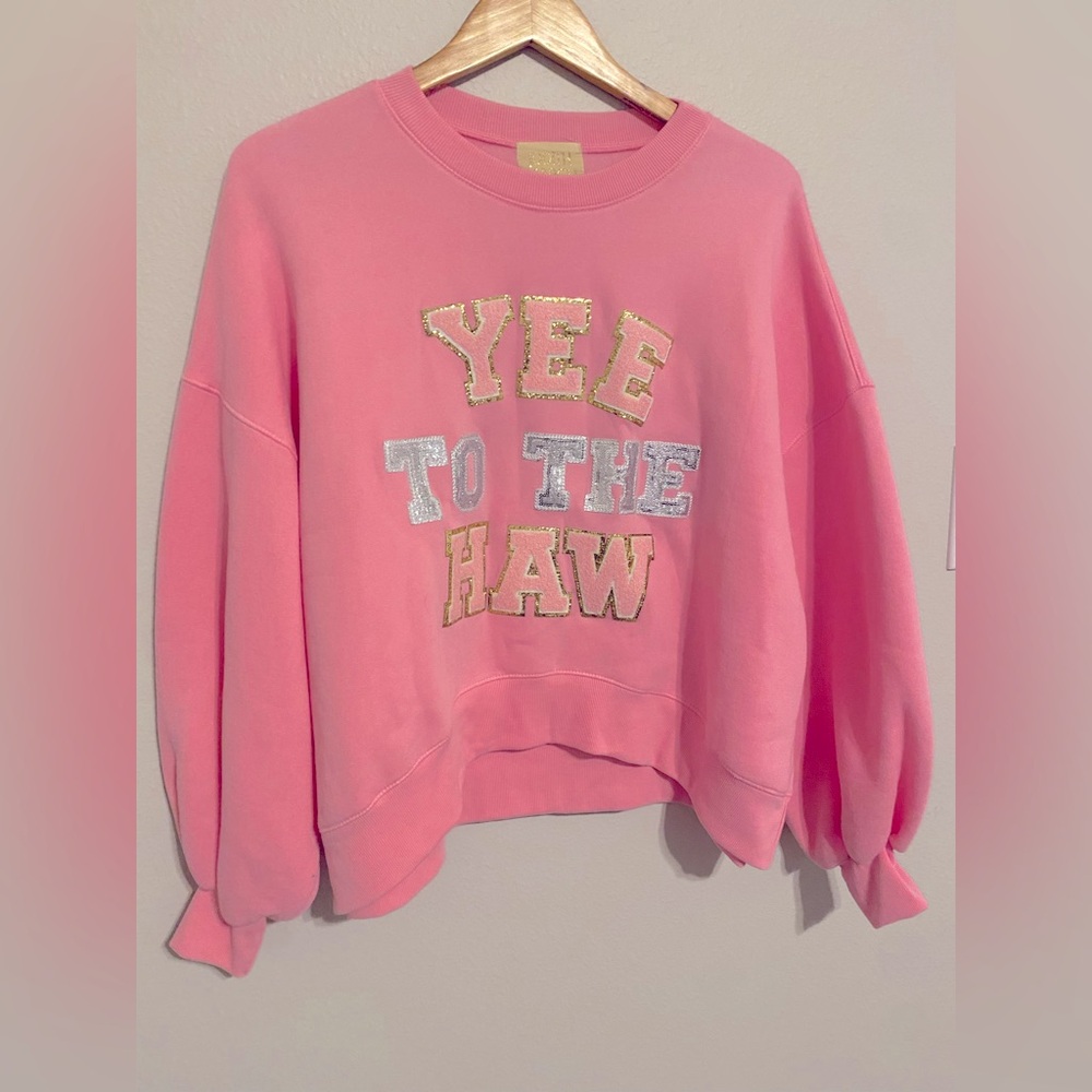 Judith March womens Pink Yee To The Haw Sweatshirt